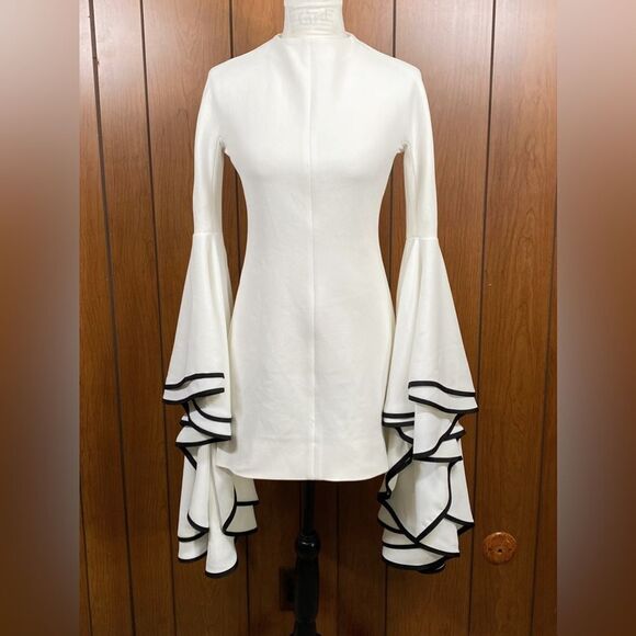 Proenza Schouler crepe ruffle sleeve dress size 2 - Picture 8 of 16